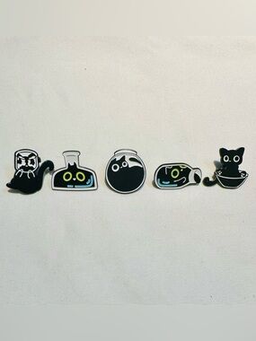 Witchy Black Cat Pin Bundle 🐈‍⬛ Potion Jar Kawaii Spooky Enamel Pins